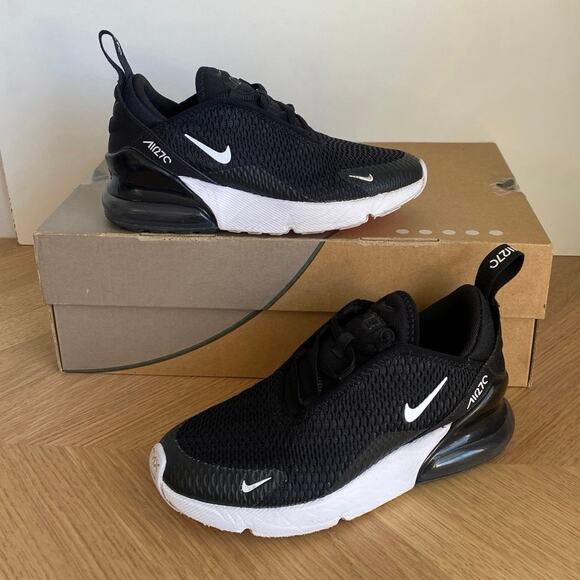 Nike Air Max 270 Black/White Kids Sneakers- SZ 1 Y - Picture 3 of 13